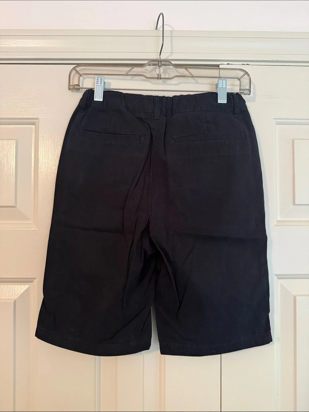 Youth Black Flat-Front Casual Shorts